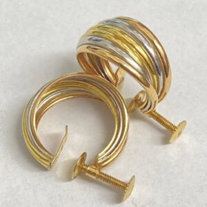 K18Pt850ハーフ イヤリング